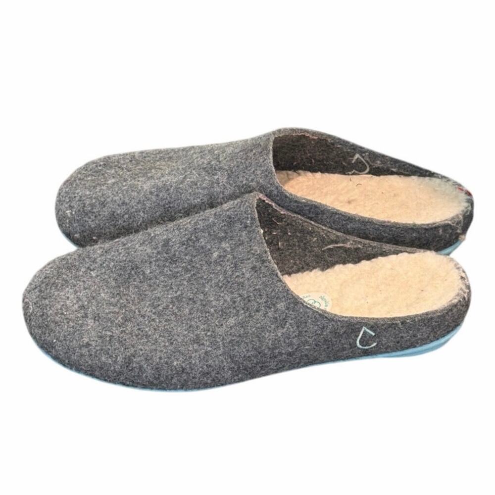 Clearwaters Comfort Felt Mule Slippers in gray size mens 7